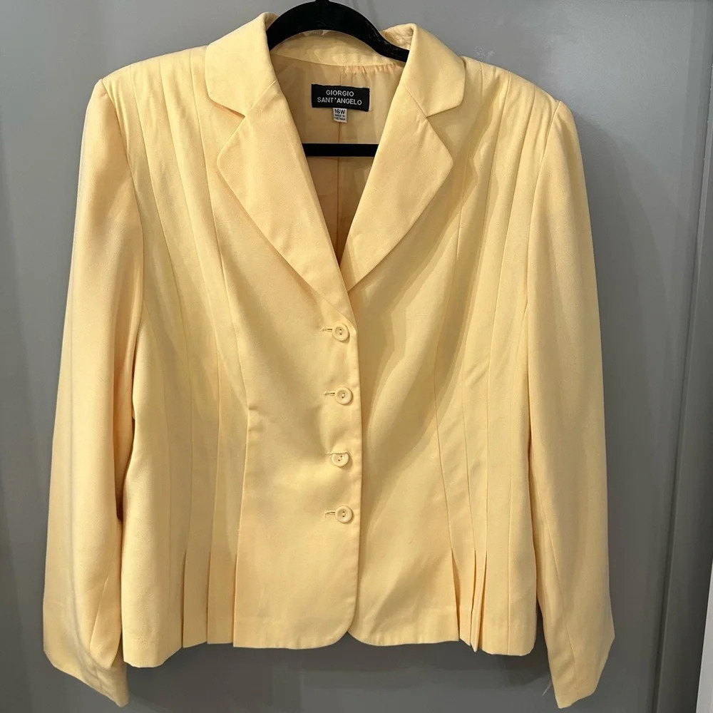 Giorgio Sant’Angelo Blazer Butter Yellow Jacket Blazer Size 16W